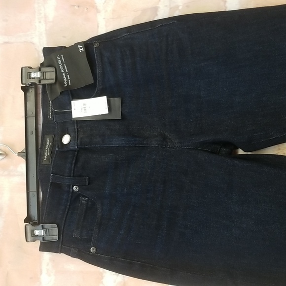 NWT Banana Republic Size 27 High Rise Dark Indigo Jeans - Picture 2 of 7